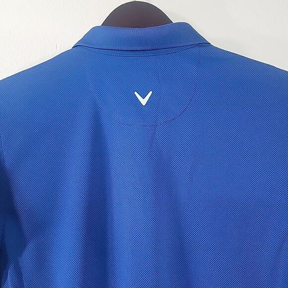 Callaway Golf Polo Shirt Men’s Medium Blue Performance Short Sleeve Logo - Picture 5 of 8
